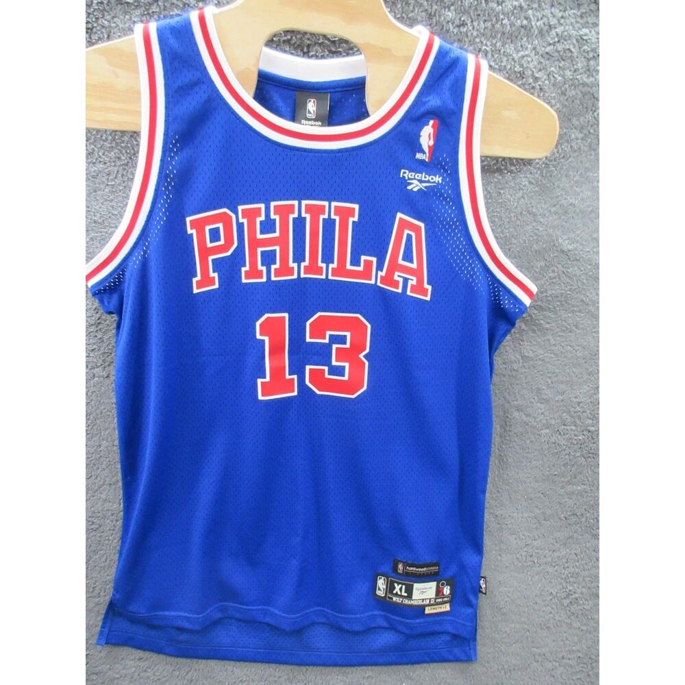 Wilt Chamberlain #13 PHILADELPHIA 76ers JERSEY Reebok Hardwood XL Length +2